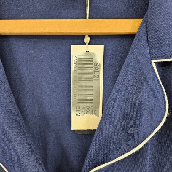 New Eberjey Long Sleeve PJ Top Only Womens M Gisele Navy Blue - Picture 4 of 5